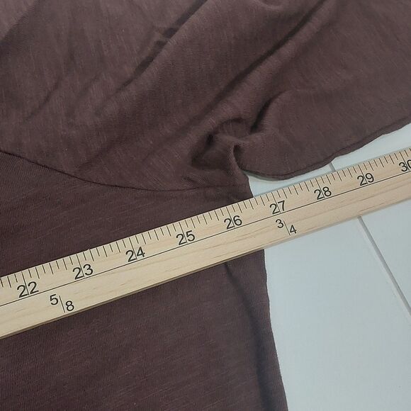 Lane Bryant V-Neck T Shirt Ruched Sides Size 22/24 Brown L/S Minimalist NEW - Picture 8 of 9